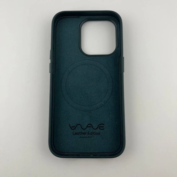 Чохол WAVE Premium Leather Edition Case з MagSafe для iPhone 15 Pro (Лісовий Зелений)