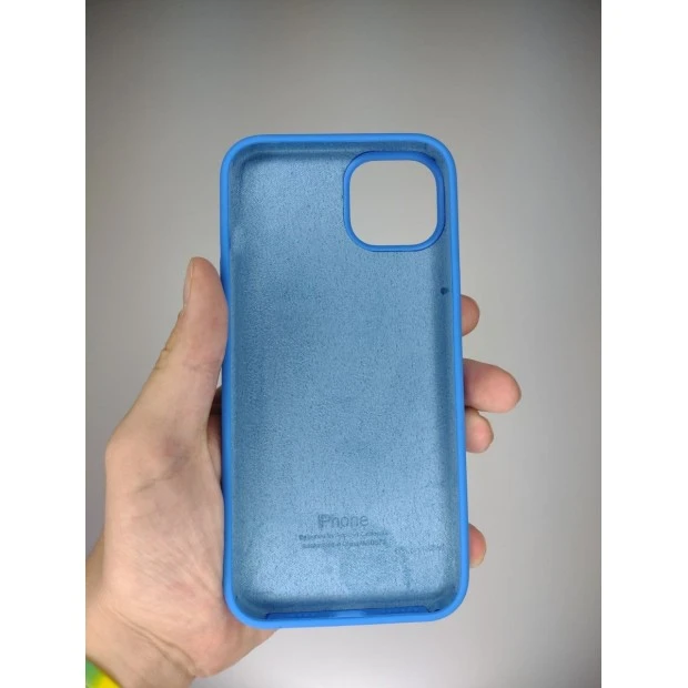 Оригінальний силіконовий чохол для Apple iPhone 15 Plus (12) у кольорі королівський синій.