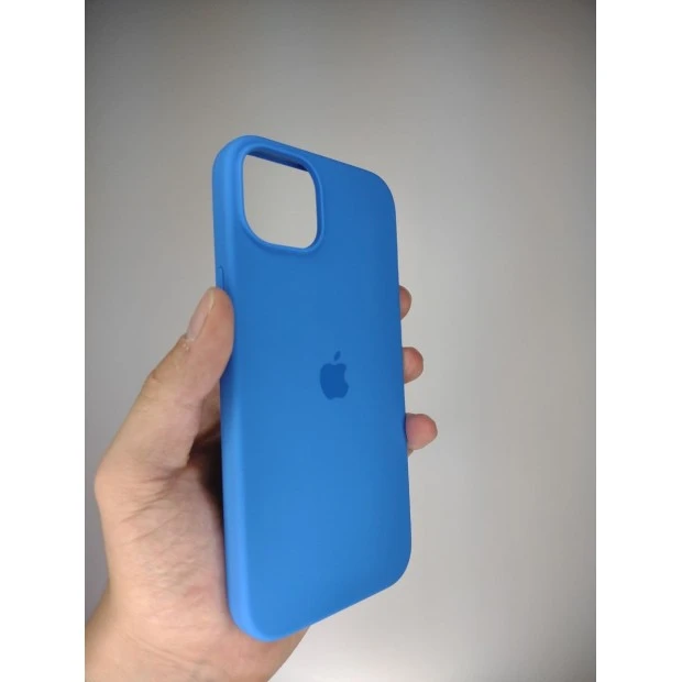 Оригінальний силіконовий чохол для Apple iPhone 15 Plus (12) у кольорі королівський синій.