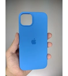 Оригінальний силіконовий чохол для Apple iPhone 15 Plus (12) у кольорі королівсь..