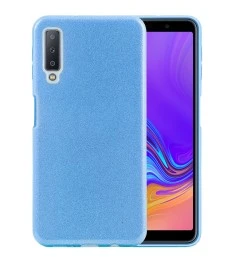 Силикон Glitter Samsung Galaxy A7 (2018) A750 (голубой)