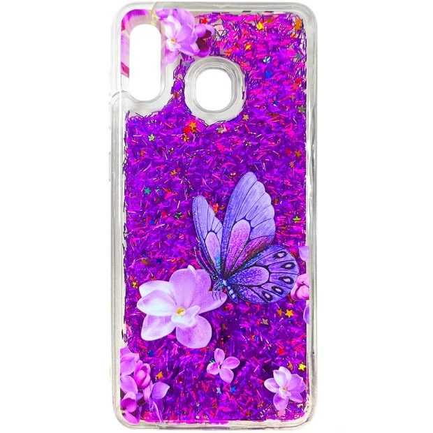 Силиконовый чехол Liquid Fashion Samsung A20 / A30 (2019) (Butterfly)
