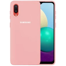 Силіконовий Original 360 Чохол Лого для Samsung Galaxy A02 (2021) (Рожевий)