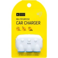 АЗУ-адаптер Audio HUB Hoco C1 (3 порта) (Белый)