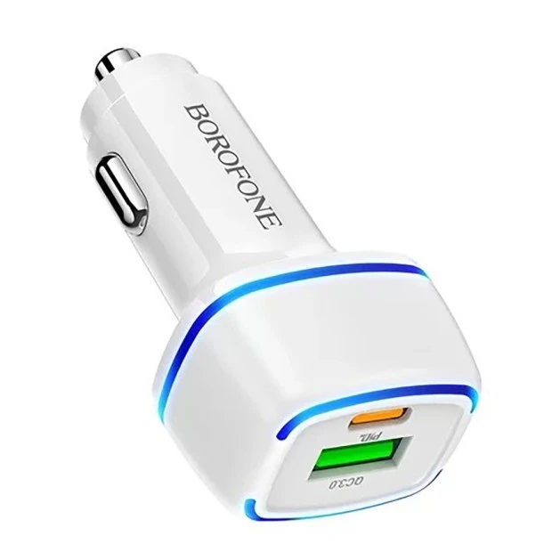 Borofone BZ14A PD 20W + QC3.0 Type-C to Type-C 3A (White) зарядний адаптер