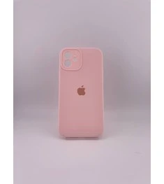 Силіконовий оригінальний круглий фірмовий чохол для Apple iPhone 12 (76) крейдян..