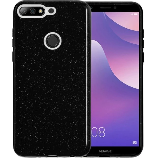 Силикон Glitter Huawei Y7 (2018) / Y7 Prime (2018) / Honor 7C Pro (Чёрный)