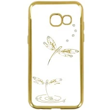 Силиконовый чехол Kingxbar Diamond Samsung A3 (2017) A320 (Стрекоза, Золотой)