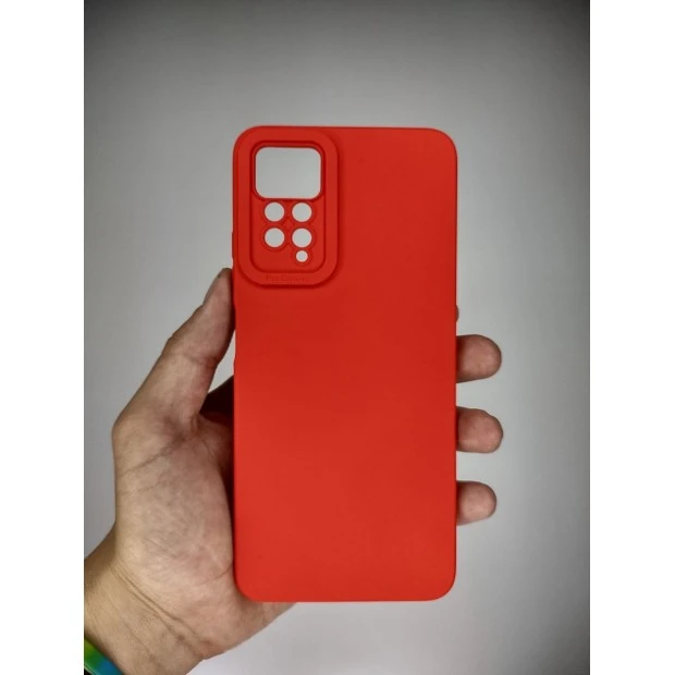 Силикон Original Xiaomi Redmi Note 11 Pro (ShutCam) (Красно-оранжевый)