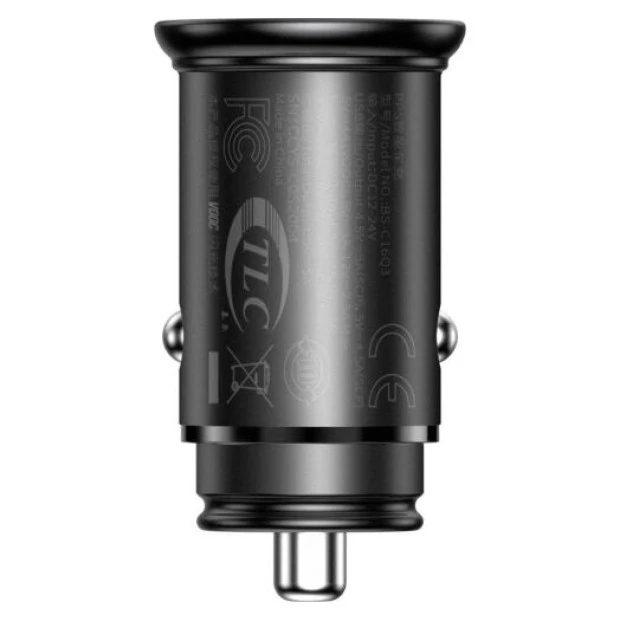 АЗУ-адаптер Circular Metal PPS CCYS-C01 30W (Support VOOC) 1USB / 1Type-C (Чёрный)