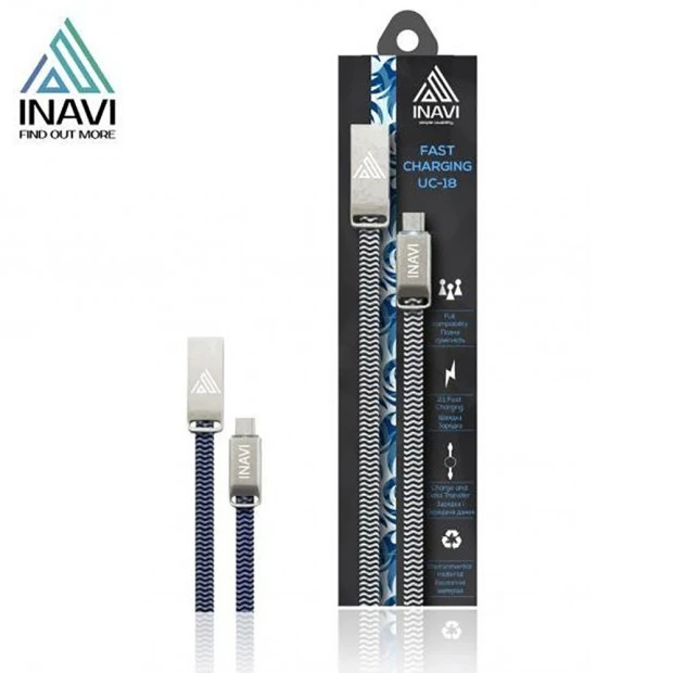 USB кабель Inavi UC-18 (MicroUSB) (Синий)