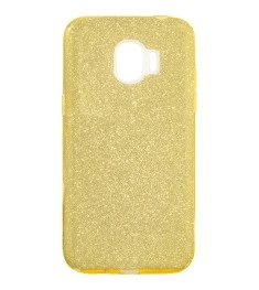 Силикон Glitter Samsung J2 (2018) J250 (Золотой)
