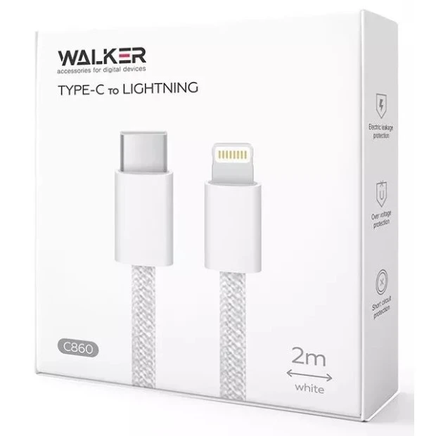 USB-кабель Walker C860 30W (1м) (Type-C to Lightning) (Білий)