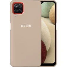 Силікон Original 360 Case Logo Samsung Galaxy A12 (2020) (Бежевий)