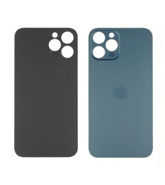 Заднее стекло корпуса для Apple iPhone 12 Pro Max Pacific Blue (синее) (Big hole..