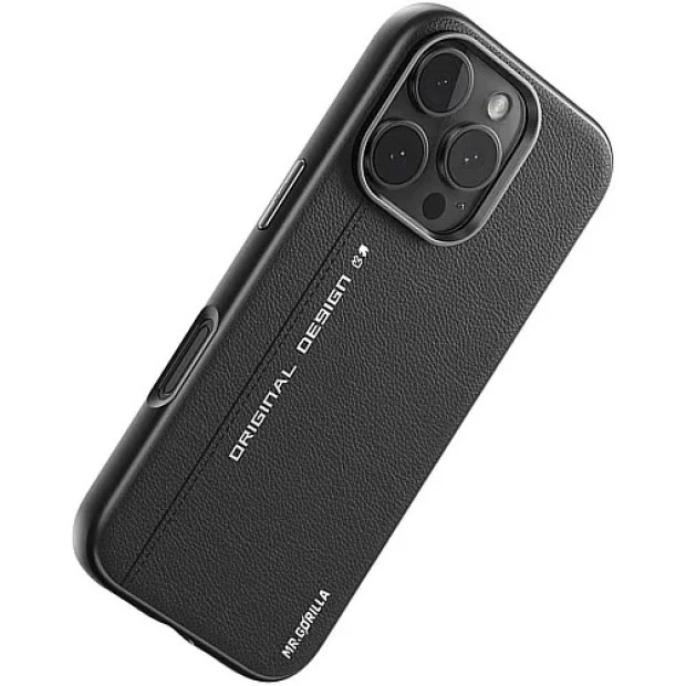 Чехол Blueo Premium Leather with MagSafe Apple iPhone 16 Plus (Black)