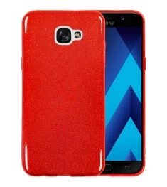 Силикон Glitter Samsung Galaxy A7 (2017) A720 (Красный)