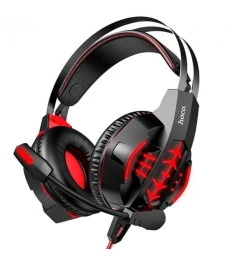 Проводные накладные наушники-гарнитура Hoco W102 Cool (Красный)