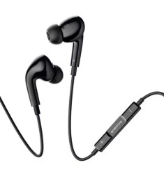 Проводные наушники-гарнитура вакуумные Borofone BM30 Pro (Чёрный)