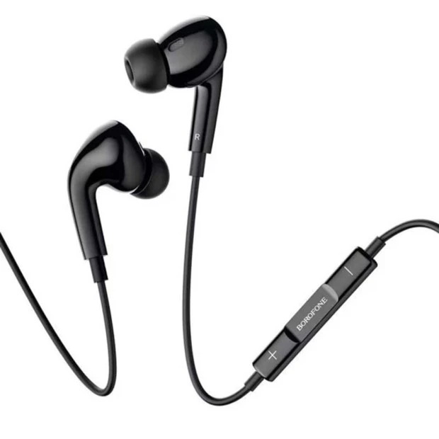Проводные наушники-гарнитура вакуумные Borofone BM30 Pro (Чёрный)