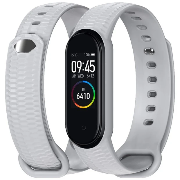 Ремешок Hexagonal Style Xiaomi Mi Band 3 / Mi Band 4 (Серый)