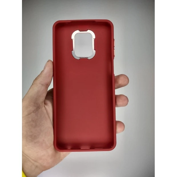 Накладка Metal Camera Xiaomi Redmi Note 9S / Note 9 Pro / Note 9 Pro Max (Тёмно-красный)