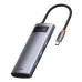 Перехідник USB HUB Baseus Metal Gleam (3USB3.0+4KHD+Type-C+Type-C) (Сірий) WKWG020013