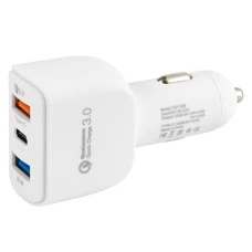 АЗУ-адаптер Inavi YSY-368 2USB+Type-C 3.1A (Белый)