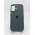 Силіконовий оригінальний чохол округлої форми для Apple iPhone 16 (55) темно-зеленого кольору Силіконовий оригінальний чохол округлої форми для Apple iPhone 16 (55) темно-зеленого кольору