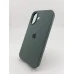 Силіконовий оригінальний чохол округлої форми для Apple iPhone 16 (55) темно-зеленого кольору Силіконовий оригінальний чохол округлої форми для Apple iPhone 16 (55) темно-зеленого кольору