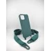 Чехол Silicone Case Shoulder Strap Apple iPhone 13 (Bottle Green)