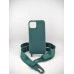 Чехол Silicone Case Shoulder Strap Apple iPhone 13 (Bottle Green)