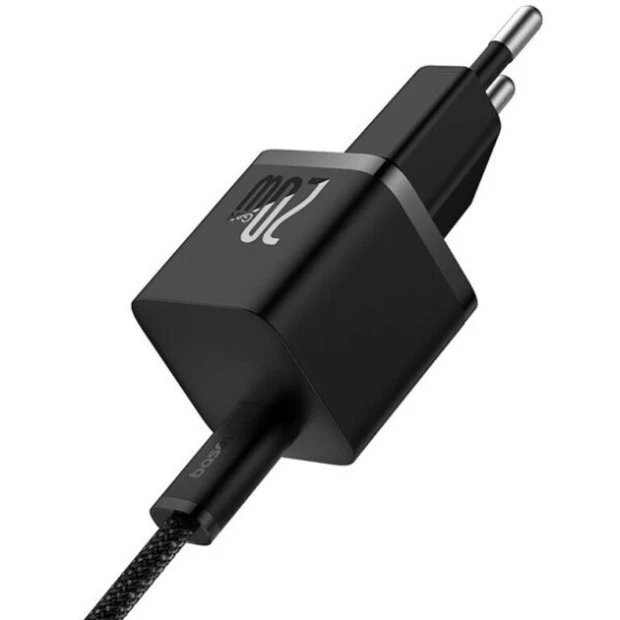 Адаптер Baseus GaN5 20W (1 Type-C) + кабель Type-C - Type-C (чорний) P10110900113-00