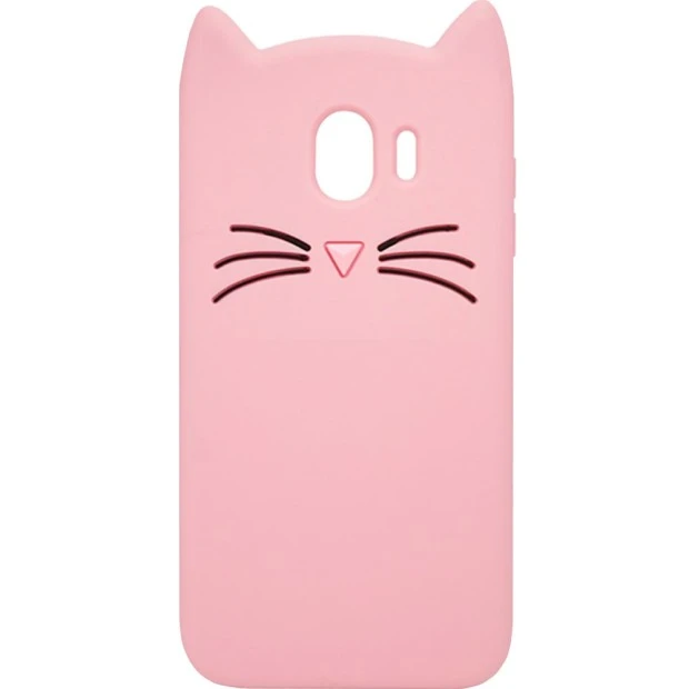 Силиконовый чехол Kitty Case Samsung Galaxy J4 (2018) J400 (розовый)