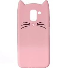 Силиконовый чехол Kitty Case Samsung Galaxy J6 (2018) J600 (розовый)