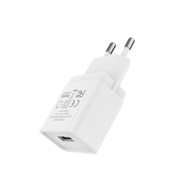 СЗУ-адаптер USB Borofone BA19A + кабель MicroUSB (Белый)