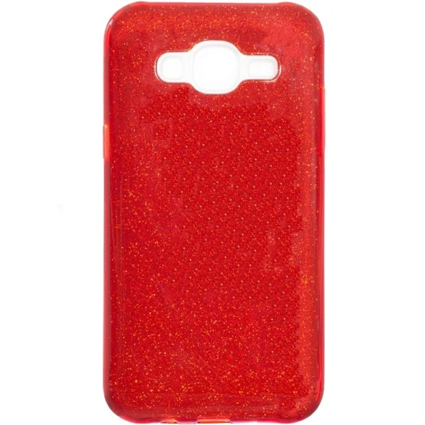 Чохол силіконовий з блискітками для Samsung Galaxy J2 (2016) J200 (червоний)