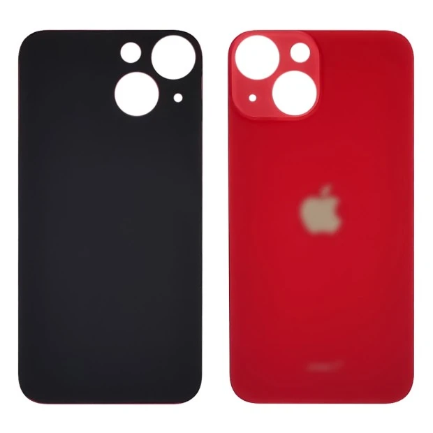Заднее стекло корпуса для Apple iPhone 13 Red (красное) (Big hole)