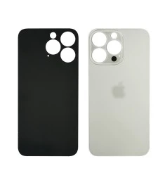Заднее стекло корпуса для Apple iPhone 13 Pro Starlight (белое) (Big hole)