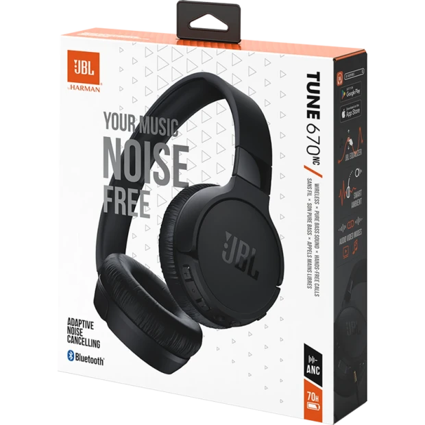 Беспроводные накладные наушники-гарнитура JBL Tune 670 NC (Чёрный)
