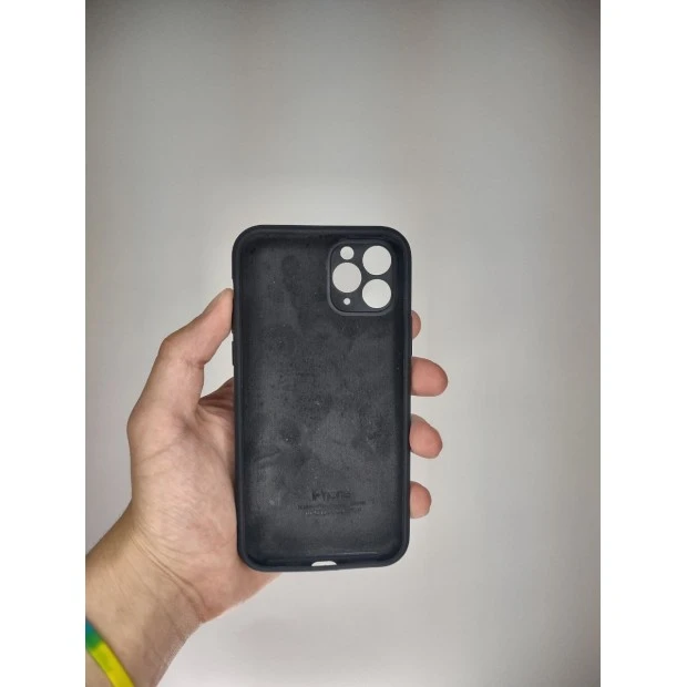 Оригінальний силіконовий чохол Square RoundCam для Apple iPhone 11 Pro (07) чорний.
