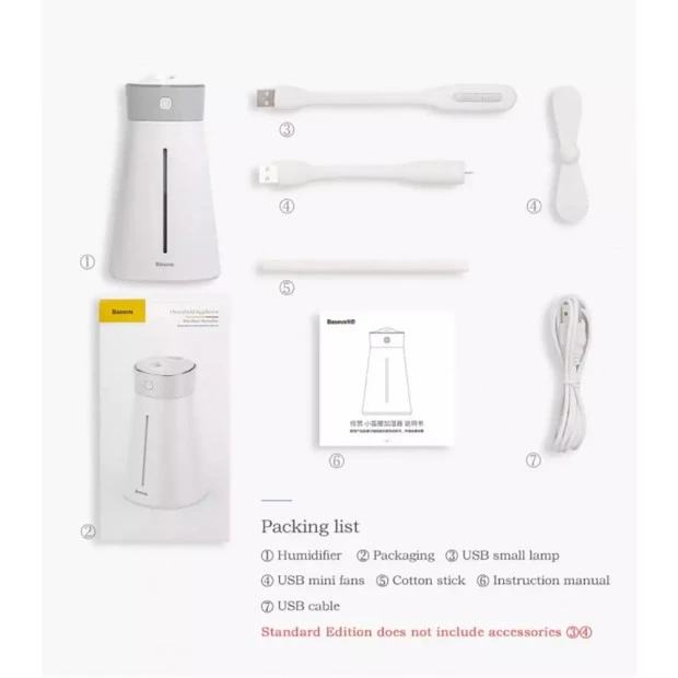 Зволожувач повітря Baseus Slim Waist Humidifier (with accessories) (DHMY-B02) Pink