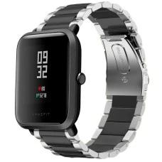 Ремешок Stainless Steel Xiaomi Amazfit Bip 20 mm (Silver-Black)