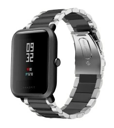 Ремешок Stainless Steel Xiaomi Amazfit Bip 20 mm (Silver-Black)