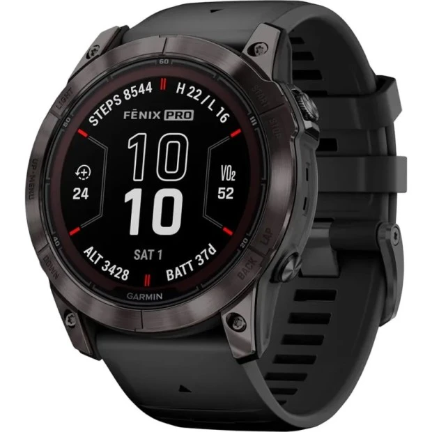 Смарт-часы Garmin Fenix 7X Pro Sapphire Solar Carbon Gray