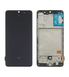 Дисплей для Samsung A415 Galaxy A41 (2020) с чёрным тачскрином и корпусной рамко..